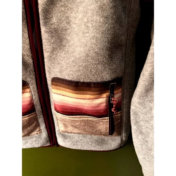 BURTON Fleece Jacket Full Zip XS Gray Southwest Hoodie - Picture 3 of 4